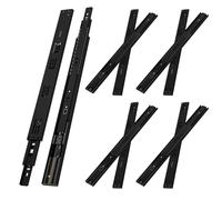 NECILO Guías de cajón de cierre suave de 550 mm, capacidad de carga de 45 kg, guías de cajón de extracción total, tercera sección extraíble, montaje lateral, tornillos incluidos, 5 pares