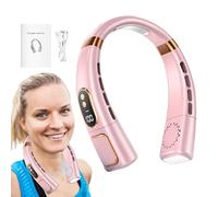 Neck Fan - Leafless 5 Speed Cooling Fan, Foldable Neck Fan, Wearable Personal Fan,Hands USB Powered Travel Fan, 4000 mAh Battery Operated Personal Fan for Women, Men