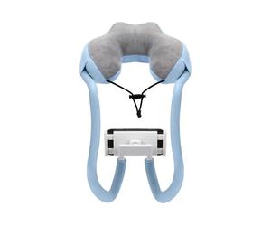 Neck Phone Holder, Lazy Gooseneck Phone Pillow Holder Bracket,360Rotation Universal Mobile Phone Tablet Stand for 4"-11" Devices, Blue