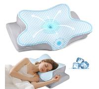 Neck Pillow Cervical Memory Foam Pillows for Pain Relief Sleeping, Contour Pillow for Shoulder Pain, Ergonomic Orthopedic Bed Pillow for Side, Back & Stomach Sleepers with Breathable Pillowcase