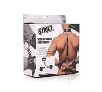 XR Brands Strict - Juego de sujeción de cuello con puños - Negro