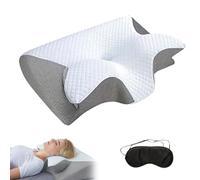 NeckHaven Pillow, NeckHaven Pillow Collection, Contour Pillows for Sleeping with Cooling Pillowcase for Back Stomach Sleeper (Gray)
