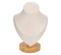 Necklace Display Bust, Flannel Jewelry Display Holder, Necklace Chain Bust Stand for Jewelry Retail Store (Beige)