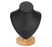 Necklace Display Bust, Flannel Jewelry Display Holder, Necklace Chain Bust Stand for Jewelry Retail Store (Black)