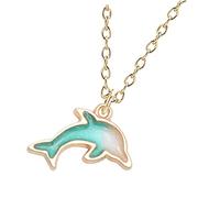 Necklace for Women Dolphins Animal Coconut Shell Turtle Ornament Decor Dolphin Balloon Neck Charms Sloth Jewelry Alloy Pink