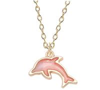 Necklace for Women Dolphins Animal Coconut Shell Turtle Ornament Decor Dolphin Balloon Neck Charms Sloth Jewelry Alloy Pink