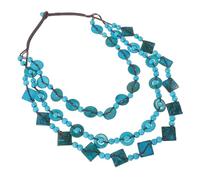 Necklace for Women Retro Coconut Shell Hand-Knitted Wooden Bead Neck Jewelry