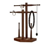 Necklace Organizer - 12.6 Inches Ring Display Stand | Necklace Holder | Jewelry Wooden Holder Rack | Sports Badge Display Rack for Ring Necklâce Earring Bracelet Bedroom Apartment Vanity Cabinet