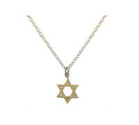 Necklace Star Of David, Star Of David , Gold Plated Silver 13mm