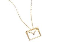 Necklaces,925 a Love Letter Envelope 14K Plated Necklace Women Fashion Wjewelry Accessories Girlfriend Gift