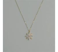 Necklaces,925 French Pavé Crystal Snowflakecle Cnecklace Women Fashion Charm Student Jewelry Gift