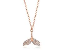 Necklaces,925 Mermaid Fish Tailcle Cnecklace for Women Charm Fashion Hot Dress Jewelry Accessories Gift/Rose
