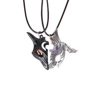 Necklaces Collar Colgante Cadena Hombre Mujer Joyas Necklace Collar Vintage Kindred Spirit Wolf Colgante Amistad Parejas