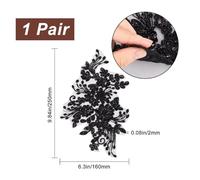 Neckline Applique Collar Trims Patch Embroidered Floral Water Soluble Lace For Wedding Dress Gown Costumes Sewing Clothing(2pc)