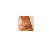 NECOCY Tobilleras de oro con inicial de corazón para mujer, delicadas tobilleras chapadas en oro de 14 quilates con circonita cúbica, a la moda, impermeables, regalos de joyería para mujer, Inches