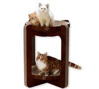 Necoichi Cozy Cat Scratcher Bowl, Papel 100% Reciclado, Materiales sin químicos, número 1 Vendido en Japón (Torre (Cereza Oscura), XL)