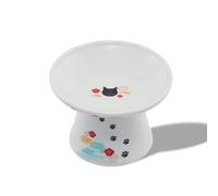 NECOICHI - Serie de Cuencos elevados para Comida para Gatos, Fuji extraancho