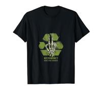Necromancia Reciclar Esqueleto Mano Nigromante Brujería Culto Camiseta gráfica económica, Hombre, Negro, S