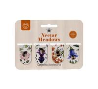 Nectar Meadows - Juego de 4 marcapáginas magnéticos originales - Abejas y flores