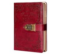 NectaRoy Cuaderno de Cuero PU Diario Planificado Organizador con Cerradura de Combinación, Bloc de Notas Contraseña Cuaderno con Un Bloqueo De Contraseña Coded Lock, 215x150mm