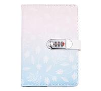NectaRoy Cuaderno de diario de cuero con cerradura de combinación, Diario de escritura para niñas con bloqueo de contraseña, 210x145mm