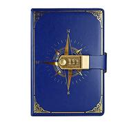 NectaRoy Cuaderno de Viaje, Cuaderno con Cerradura, Brújula Diario con Código, Cuaderno Secreto para Oficina Escolar, Estudiante, Papelería, Regalo de Cumpleaños, 22 x 15cm