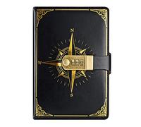 NectaRoy Cuaderno de Viaje, Cuaderno con Cerradura, Brújula Diario con Código, Cuaderno Secreto para Oficina Escolar, Estudiante, Papelería, Regalo de Cumpleaños, 22 x 15cm