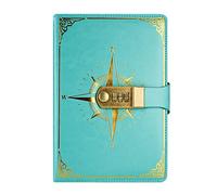 NectaRoy Cuaderno de Viaje, Cuaderno con Cerradura, Brújula Diario con Código, Cuaderno Secreto para Oficina Escolar, Estudiante, Papelería, Regalo de Cumpleaños, 22 x 15cm