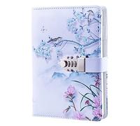 NectaRoy Cuaderno secreto para niña, diario con código, cuaderno diario de piel sintética para oficina, papelería estudiante, regalo de cumpleaños, 215 x 150 mm