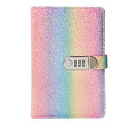 NectaRoy Diario con Cerradura, Material Brillante, A5 Diario de Viaje, Diario para Niñas, para Oficina Escuela Estudiantes, Artículos de Papelería, Regalo de Cumpleaños, 22 x 15 cm