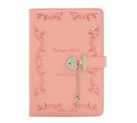 NectaRoy Diario de Viaje Cuaderno Secreto, A5 Blocs de Notas Secreto con Candado y llave en Forma de Corazó, Papel Rayado para Escribir, para la Escuela de Oficina, 140x205mm