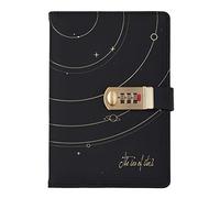 NectaRoy Diario secreto, diario de viaje de piel sintética cuaderno, 240 páginas a rayas cuaderno con candado escritura y dibujo para la escuela de oficina regalo de cumpleaños, 215x145mm