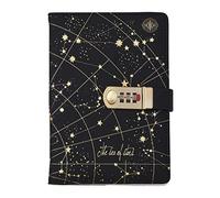 NectaRoy Diario secreto, diario de viaje de piel sintética cuaderno, 240 páginas a rayas cuaderno con candado escritura y dibujo para la escuela de oficina regalo de cumpleaños, 215x145mm