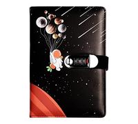 NectaRoy Diario secreto, diario de viaje de piel sintética cuaderno(Astronauta Espacial), 240 páginas a rayas cuaderno con candado escritura y dibujo, buenos regalos para niñas y niños, 210x145mm