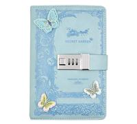 NectaRoy Niños diario, B6 diario para de niñas con candado(decoración de mariposas), 320 páginas a rayas secreto cuaderno con candado escritura y dibujo, buenos regalos para niñas, 200x135mm