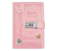 NectaRoy Niños diario, B6 diario para de niñas con candado(decoración de mariposas), 320 páginas a rayas secreto cuaderno con candado escritura y dibujo, buenos regalos para niñas, 200x135mm