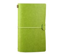 NectaRoy Retro Vintage Cuaderno de la Suelta de la Hoja del Recorrido con las Correas y Cuaderno Diario Viajeros, Clásicos Retro Sencilla Vendimia en Diario Cuaderno, 12 x 20 cm (Verde)