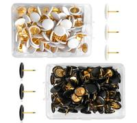 NECXON 200 chinchetas, 100 chinchetas Blancas y 100 chinchetas Negras, chinchetas de Cabeza Redonda, chinchetas para tableros de anuncios, mapas, tableros de Corcho