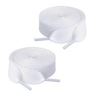 NECXON Cordones Gruesos Blancos para Zapatos Planos de 140 cm de Ancho y 2 cm de Grosor para Zapatillas Deportivas, Zapatos Casuales y Botas Martin, reemplazo de Cordones de Moda, un par