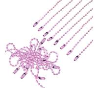NEDHDEN 200 Piezas de Cadenas de Bolas de Metal, Bolas de 2,4 mm, Longitud de 10 cm con Conectores para Manualidades, Llavero, Placas de Identificación y Decoraciones Navideñas,Deep Pink