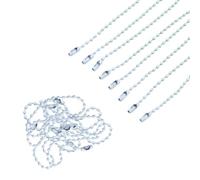 NEDHDEN 200 Piezas De Cadenas De Bolas De Metal, Bolas De 2,4 Mm, Longitud De 12 Cm con Conectores para Manualidades, Llavero, Placas De Identificación Y Decoraciones Navideñas,Blanca