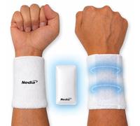 Nedia Muñequeras refrescantes de algodón para hombres y mujeres, insertos de gel de hielo que te mantienen fresco en climas cálidos, tela de rizo atlética que absorbe el sudor, para tenis, baloncesto,