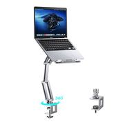 nediea Soporte para computadora portátil para escritorio, soporte de brazo para laptop con rotación de 360°, bandeja de mesa de aluminio ajustable, soporte plegable para tablet, apto para iPad MacBook