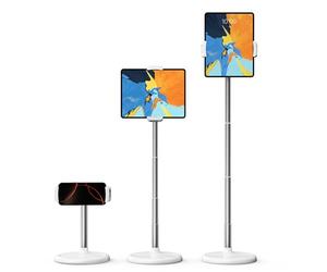 nediea Soporte para tableta para escritorio, mini tableta, soporte de suelo de barra de metal ajustable para iPad, soporte giratorio de 360° para iPad, iPad Pro, iPhone, Samsung, Kindle o dispositivos