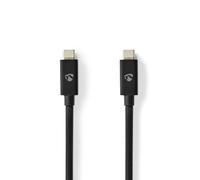 Nedis 1m USB-C 4.0 Gen 3x2, 240W, 8K@60Hz, 40Gbps | Niquelado | 1,00 m | Redondo | PVC | Negro | Caja
