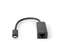 NEDIS Adaptador de Red USB | USB 3.2 Gen 1 | 1000 Mbps | USB-CT Macho | RJ45 Hembra | 0,20 m | Redondo | Chapado en níquel | Cobre Tintado | Negro | Bolsa de plástico