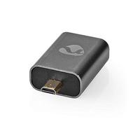 NEDIS Adaptador HDMI™ | HDMI™ Macho/Micro Conector HDMI ™ | HDMI ™ Hembra/Salida HDMI ™ | Chapado en Oro | Recto | Aluminio | Gunmetal | 1 uds. | Caja de Ventana