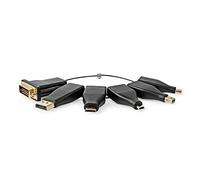 Nedis Adaptador HDMI, Conector DisplayPort/DVI-D 24+1 Pin | Micro / HDMI Mini Plug / Mini DisplayPort / USB-C macho | chapado en oro