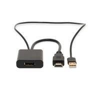 NEDIS Adaptador HDMI - Conector HDMI - DisplayPort Macho/USB-A Macho - Dorado - Recto - PVC - Negro - 1 Pieza - Caja