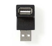 Nedis Adaptador USB-A | USB 2.0 | Conector USB-A | USB-A Hembra | 480 Mbps | Redondo | Niquelado | PVC | Negro | Caja